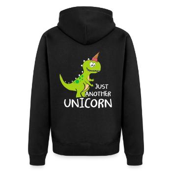 Juste Another Unicorn dinosaure licorne avec glace - Veste à capuche bio Premium Unisexe - noir - Dos - Nico (187cm)