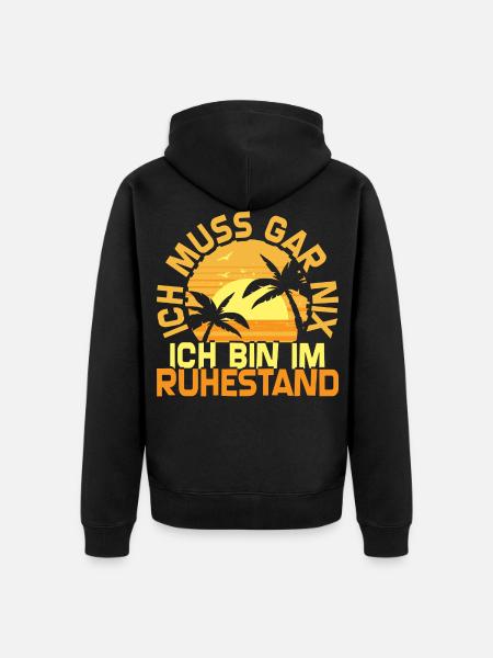 Rente Ruhestand - Unisex Premium Bio Zip Hoodie - Schwarz