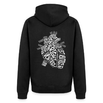Anatomisches Herz Kardiologe Anatomie Kardiologie - Unisex Premium Bio Zip Hoodie - Schwarz - Hinten - Nico (187cm)
