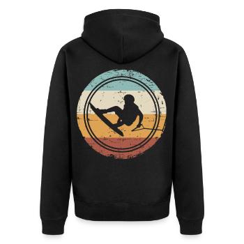 Rétro Wakeboard Wakeboard Wakeboard rétro Wakeboard Wakeboard - Veste à capuche bio Premium Unisexe - noir - Dos - Nico (187cm)
