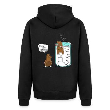 I Think You Are Overreacting – Mole Liter Chemistry - Unisex Premium Organic Zip Hoodie - black - Back - Nico (187cm)
