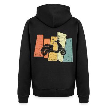 Vintage Scooter Scooter retro for scooter riders - Unisex Premium Organic Zip Hoodie - black - Back - Nico (187cm)
