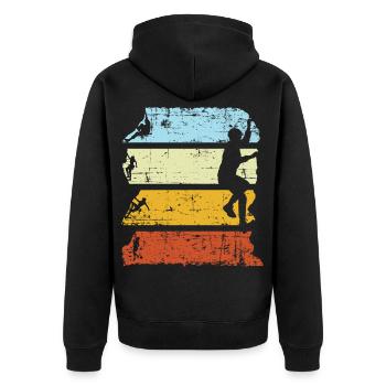 Vintage Mountain Climber Climbing Bouldering - Veste à capuche bio Premium Unisexe - noir - Dos - Nico (187cm)