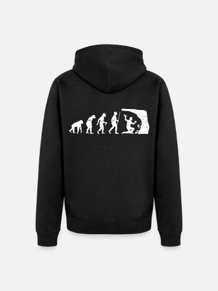 Evolution Geologist Geologist Miner - Unisex Premium Organic Zip Hoodie - black