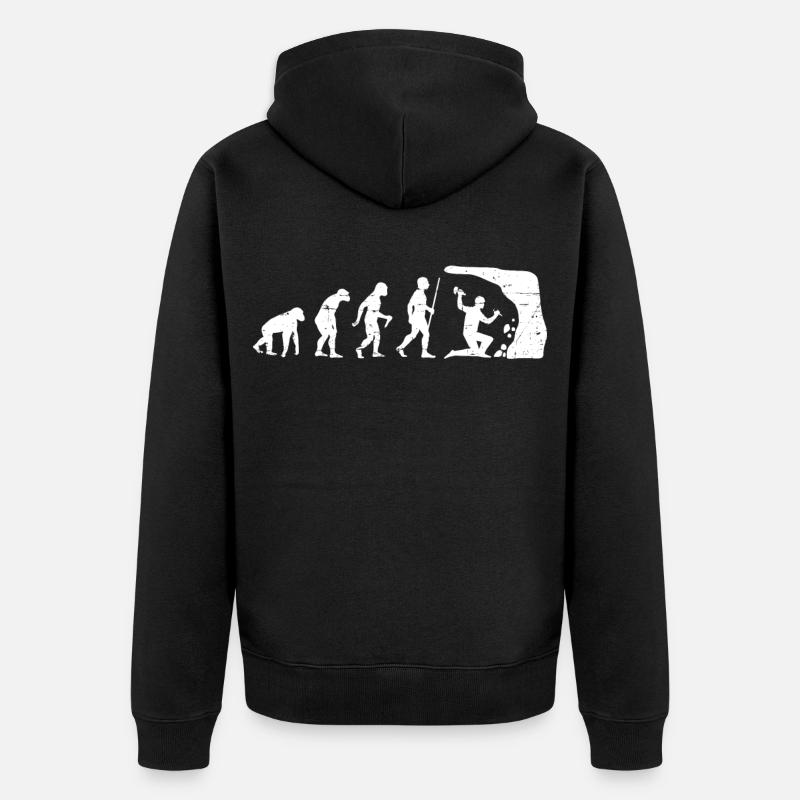 Evolution Geologist Geologist Miner - Unisex Premium Organic Zip Hoodie - black