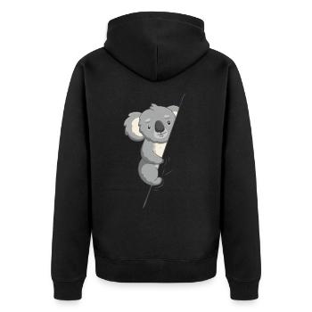 Koala Bear Australia Marsupial Koala - Unisex Premium Organic Zip Hoodie - black - Back - Nico (187cm)