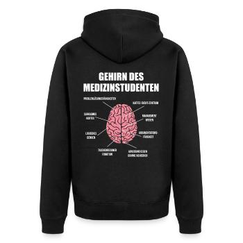 Medizin Student Gehirn Medizinstudent Medizin Arzt - Unisex Premium Bio Zip Hoodie - Schwarz - Hinten - Nico (187cm)