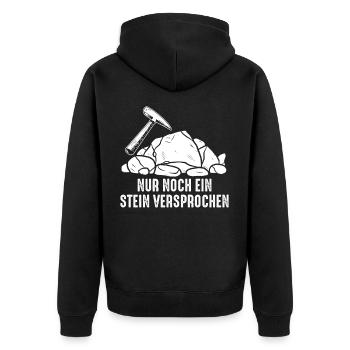 Nur Noch Ein Stein Versprochen Geologe Geologie - Unisex Premium Bio Zip Hoodie - Schwarz - Hinten - Nico (187cm)