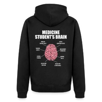 Medicine Student's Brain Medizin Student Gehirn - Unisex Premium Bio Zip Hoodie - Schwarz - Hinten - Nico (187cm)