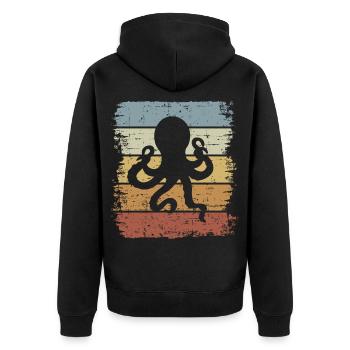 Poulpe rétro - Veste à capuche bio Premium Unisexe - noir - Dos - Nico (187cm)