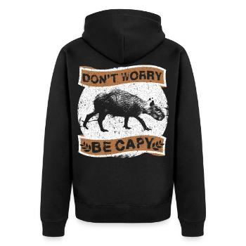 Capybara Cochon d’eau Rongeur - Veste à capuche bio Premium Unisexe - noir - Dos - Nico (187cm)
