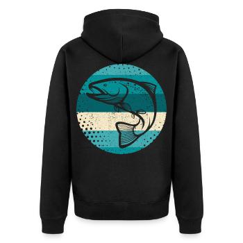 Pêche pêche pêche à la truite pêche - Veste à capuche bio Premium Unisexe - noir - Dos - Nico (187cm)