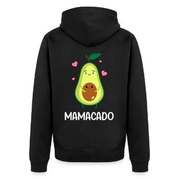 Mamacado Pregnant Avocado Mom - Veste à capuche bio Premium Unisexe - noir - Dos - Nico (187cm)