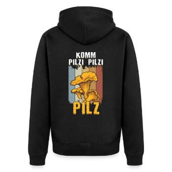Come Mushrooms Mushrooms Mushrooms Retro Mushroom Picker Mushrooms Forest - Unisex Premium Organic Zip Hoodie - black - Back - Nico (187cm)