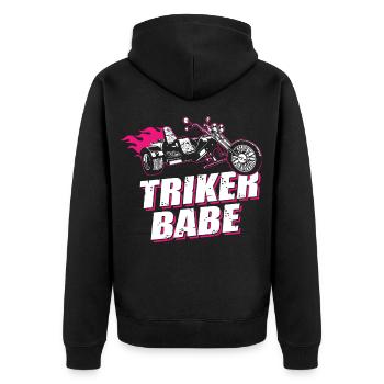 Triker Babe Tricycle Trike Rider Motorsport - Unisex Premium Organic Zip Hoodie - black - Back - Nico (187cm)