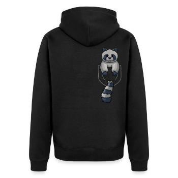 Raton laveur Dans poche poche avant Raccon poche poitrine - Veste à capuche bio Premium Unisexe - noir - Dos - Nico (187cm)