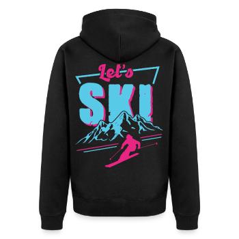 Retro Ski - Vintage 80s 90s Ski Outfit Skifahrer - Veste à capuche bio Premium Unisexe - noir - Dos - Nico (187cm)