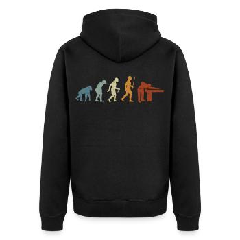 Billiards Evolution Billiard Player Retro Billiard - Unisex Premium Organic Zip Hoodie - black - Back - Nico (187cm)