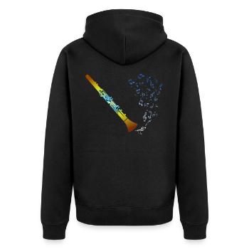 Clarinet Musical instrument Musical note Clarinetist - Unisex Premium Organic Zip Hoodie - black - Back - Nico (187cm)
