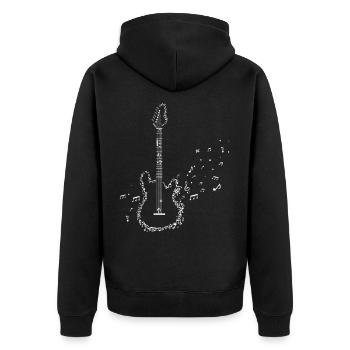 Electric Guitar Instrument Clef Guitarist - Unisex Premium Organic Zip Hoodie - black - Back - Nico (187cm)