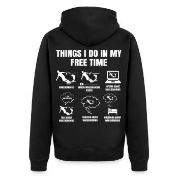 Things I Do In My Free Time Wakeboard Wakeboarder - Unisex Premium Organic Zip Hoodie - black - Back - Nico (187cm)