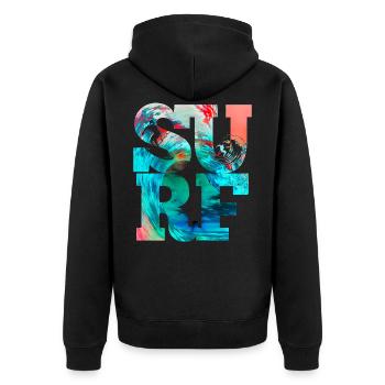 Surf Wellen Surfer Beach Surf - Veste à capuche bio Premium Unisexe - noir - Dos - Nico (187cm)