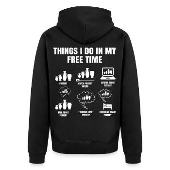 Things I Do In My Time Pottery Clay Ceramic Artist - Veste à capuche bio Premium Unisexe - noir - Dos - Nico (187cm)
