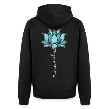 Yoga Namaste Yoga Méditation Fleur de Lotus - Veste à capuche bio Premium Unisexe - noir - Dos - Nico (187cm)