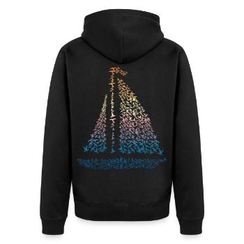 Voilier goélands voile rétro marins cadeau - Veste à capuche bio Premium Unisexe - noir - Dos - Nico (187cm)