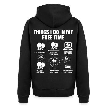 Things I Do In My Free Time Table ping-pong - Veste à capuche bio Premium Unisexe - noir - Dos - Nico (187cm)