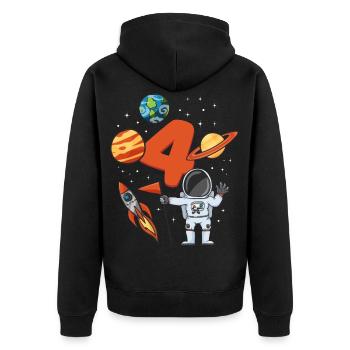 4 ans de missile astronaute 4e anniversaire - Veste à capuche bio Premium Unisexe - noir - Dos - Nico (187cm)