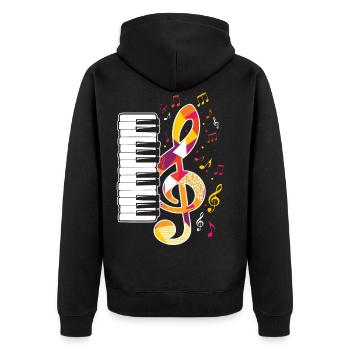 Piano Musique Touches piano piano clavier - Veste à capuche bio Premium Unisexe - noir - Dos - Nico (187cm)