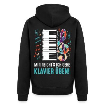 J’en ai assez Je Vais Piano Pratiquer Claviériste - Veste à capuche bio Premium Unisexe - noir - Dos - Nico (187cm)