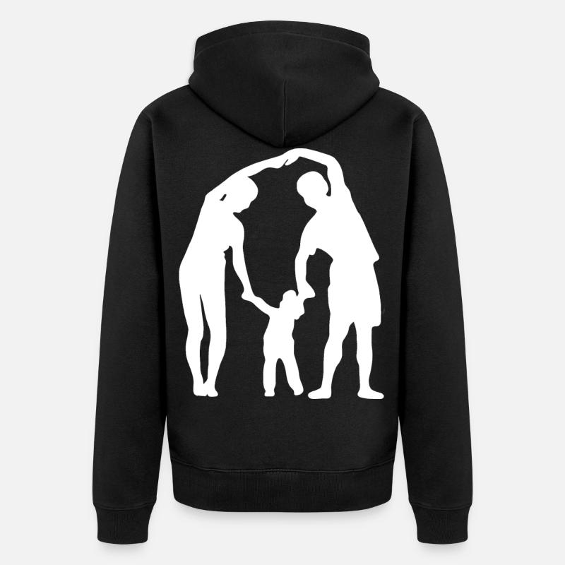 Famille Papa Mama - Veste à capuche bio Premium Unisexe - noir