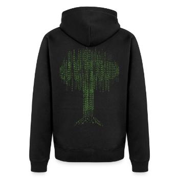 Binary Tree Coding Computer Programmer Developers - Unisex Premium Bio Zip Hoodie - Schwarz - Hinten - Nico (187cm)