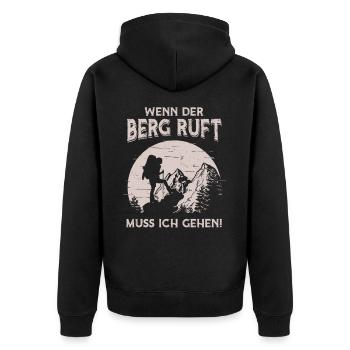 Quand la montagne appelle, je dois marcher les montagnes - Veste à capuche bio Premium Unisexe - noir - Dos - Nico (187cm)