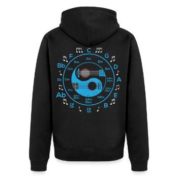 Guitar Chords Acoustic Guitar Musicians Guitarist - Unisex Premium Organic Zip Hoodie - black - Back - Nico (187cm)