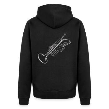 Trompette vintage pour musiciens de trompette - Veste à capuche bio Premium Unisexe - noir - Dos - Nico (187cm)