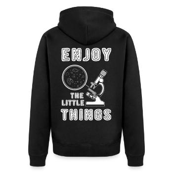 Enjoy The Little Things Microbiologie - Veste à capuche bio Premium Unisexe - noir - Dos - Nico (187cm)