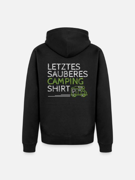 Letztes Sauberes Camping - Unisex Premium Bio Zip Hoodie - Schwarz