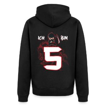 5. Geburtstag Ninja 5 Jahre Ninja Kostüm - Unisex Premium Bio Zip Hoodie - Schwarz - Hinten - Nico (187cm)