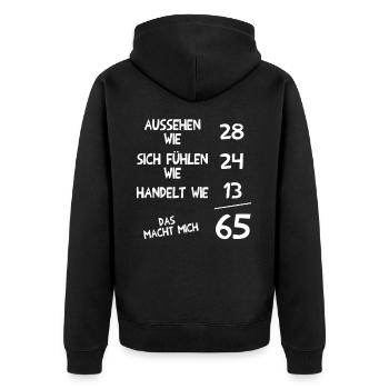 Apparence 28 Sentir Comment agir 24 Comment 13 Puissance 65 - Veste à capuche bio Premium Unisexe - noir - Dos - Nico (187cm)
