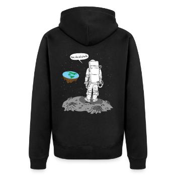Astronaute Terre plate Merde - Veste à capuche bio Premium Unisexe - noir - Dos - Nico (187cm)