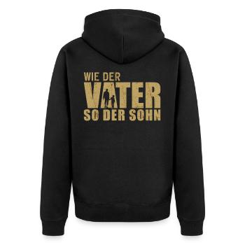 Wie Der Vater So Der Sohn Partnerlook Vatertag - Unisex Premium Bio Zip Hoodie - Schwarz - Hinten - Nico (187cm)