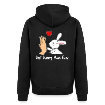Best Rabbit Mom Ever Beste Hasen Mama - Unisex Premium Organic Zip Hoodie - black - Back - Nico (187cm)