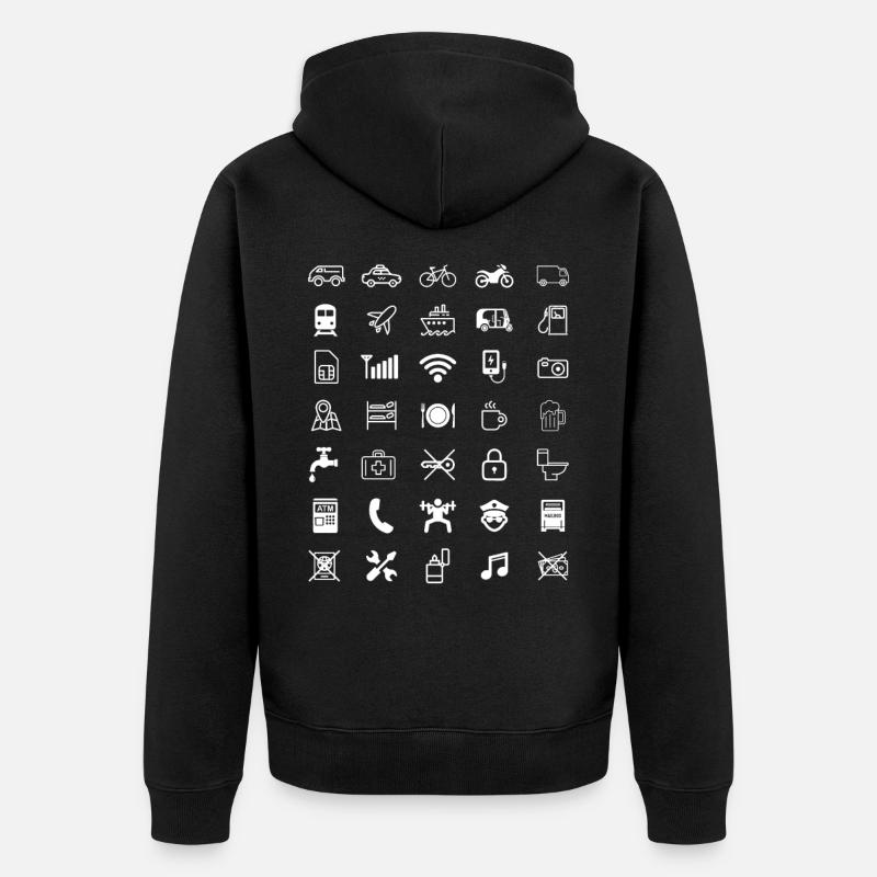 Des icônes de voyage - Veste à capuche bio Premium Unisexe - noir