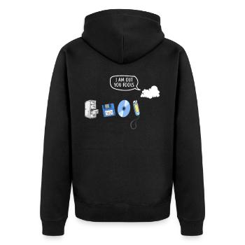I Am Out You Fools Funny Data Storage Evolution - Veste à capuche bio Premium Unisexe - noir - Dos - Nico (187cm)