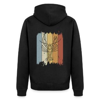 Retro Lobster Crawfish Vintage Cajun Crayfish - Unisex Premium Organic Zip Hoodie - black - Back - Nico (187cm)