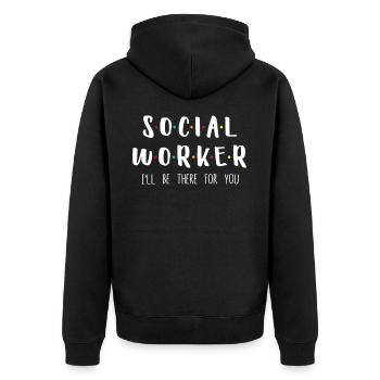 Social Worker I Will Be There For You - Veste à capuche bio Premium Unisexe - noir - Dos - Nico (187cm)