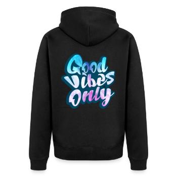 Good Vibe Only Positive Vibe Graffiti Life - Veste à capuche bio Premium Unisexe - noir - Dos - Nico (187cm)